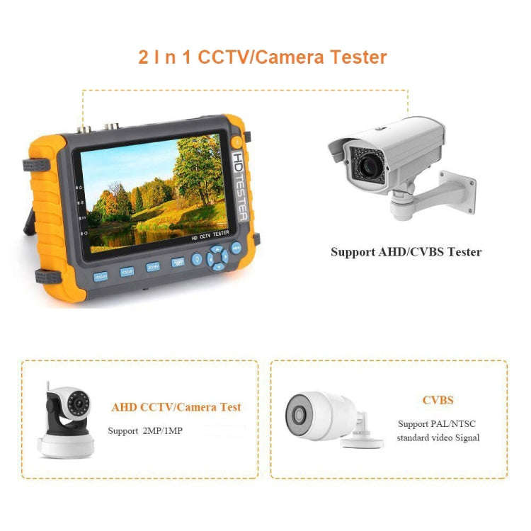 5800ACT-VH 5 Inch Large Screen Engineering Treasure Coaxial AHD / TVI / CVI 8MP Analog Video Surv...