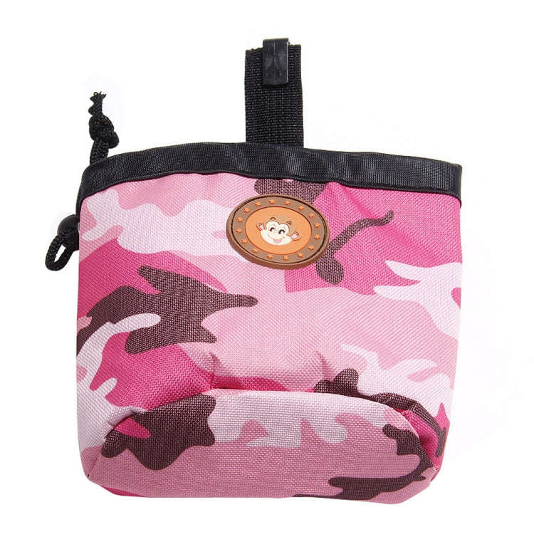 Multifunctional Pet Training Camouflage Snacks Bag Portable Dog Walking Belt Bag(Pink)