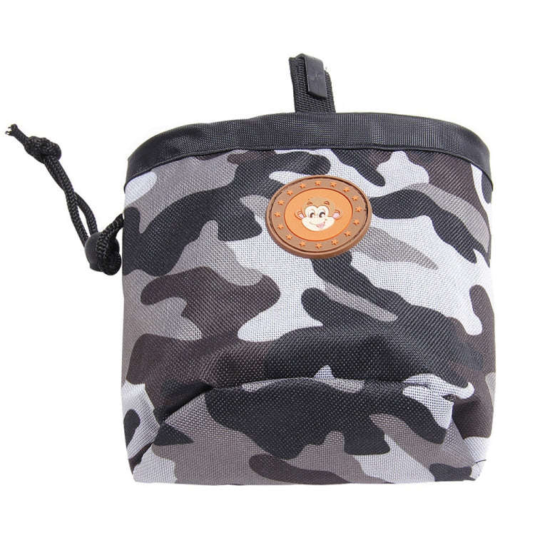Multifunctional Pet Training Camouflage Snacks Bag Portable Dog Walking Belt Bag(Black White)