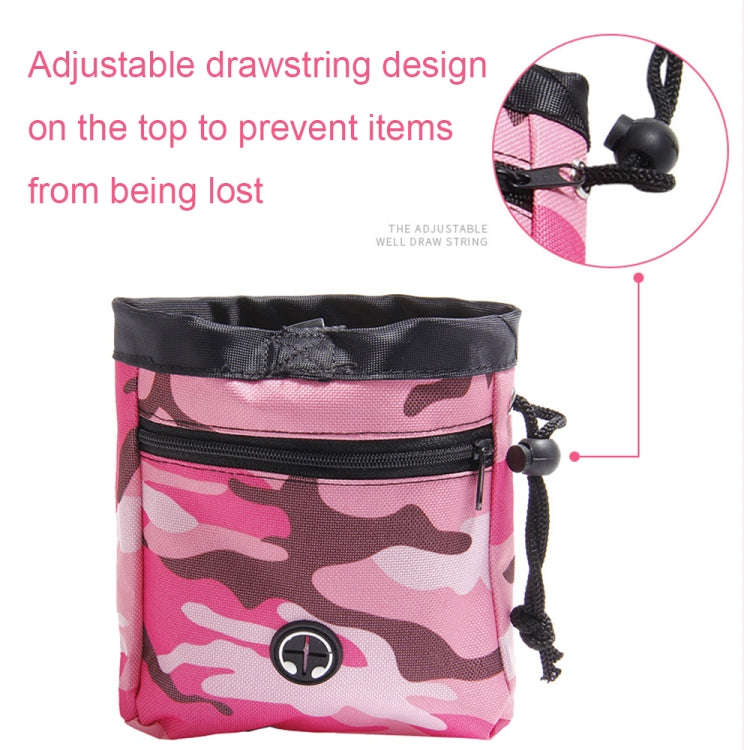 Multifunctional Pet Training Camouflage Snacks Bag Portable Dog Walking Belt Bag(Pink)