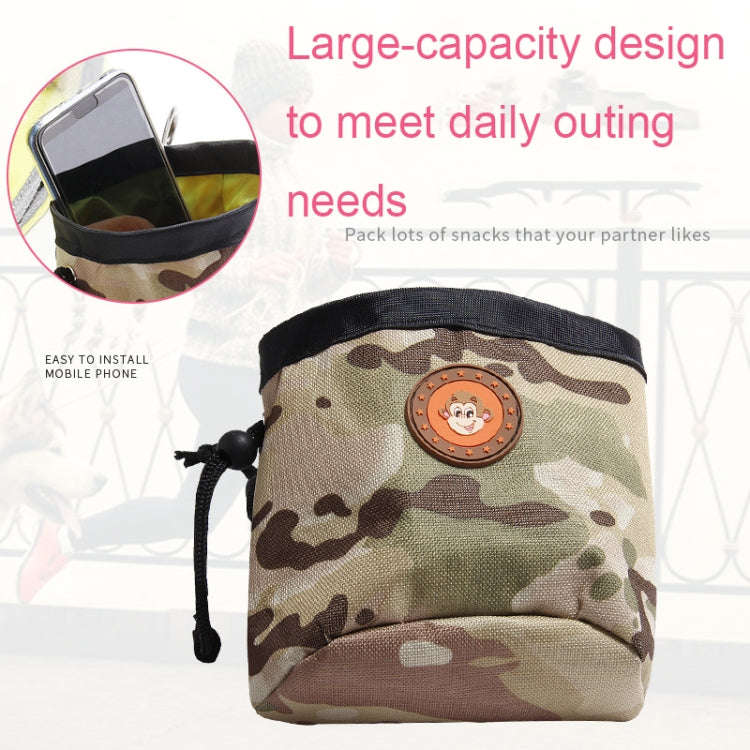 Multifunctional Pet Training Camouflage Snacks Bag Portable Dog Walking Belt Bag(Pink)
