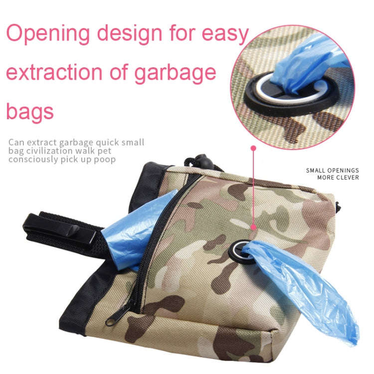 Multifunctional Pet Training Camouflage Snacks Bag Portable Dog Walking Belt Bag(Pink)