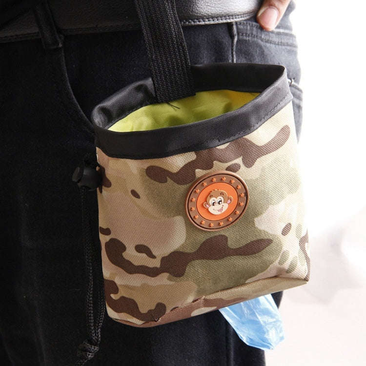 Multifunctional Pet Training Camouflage Snacks Bag Portable Dog Walking Belt Bag(Pink)