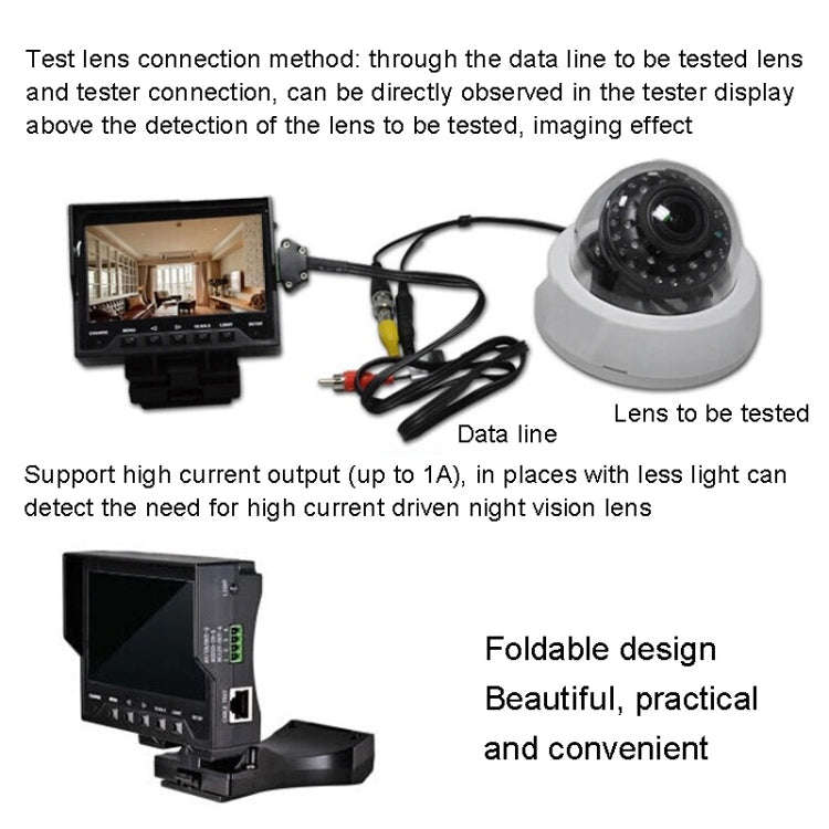 JSK-4300B 4.3 inch Handheld 12V Output Network Cable Monitoring Tester(With EU Plug Power Adapter)