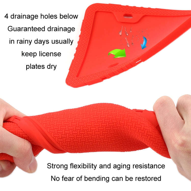 For North American Models Silicone License Plate Frame, Specification: 2pcs Red+Screw