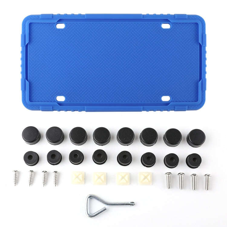 For North American Models Silicone License Plate Frame, Specification: 2pcs Blue+Screw