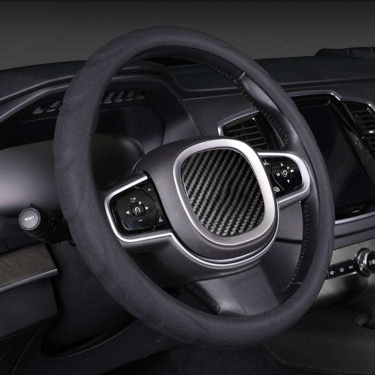 Silicone Non-slip Wear-resistant Steering Wheel Cover, Size: 37-42cm(Black)