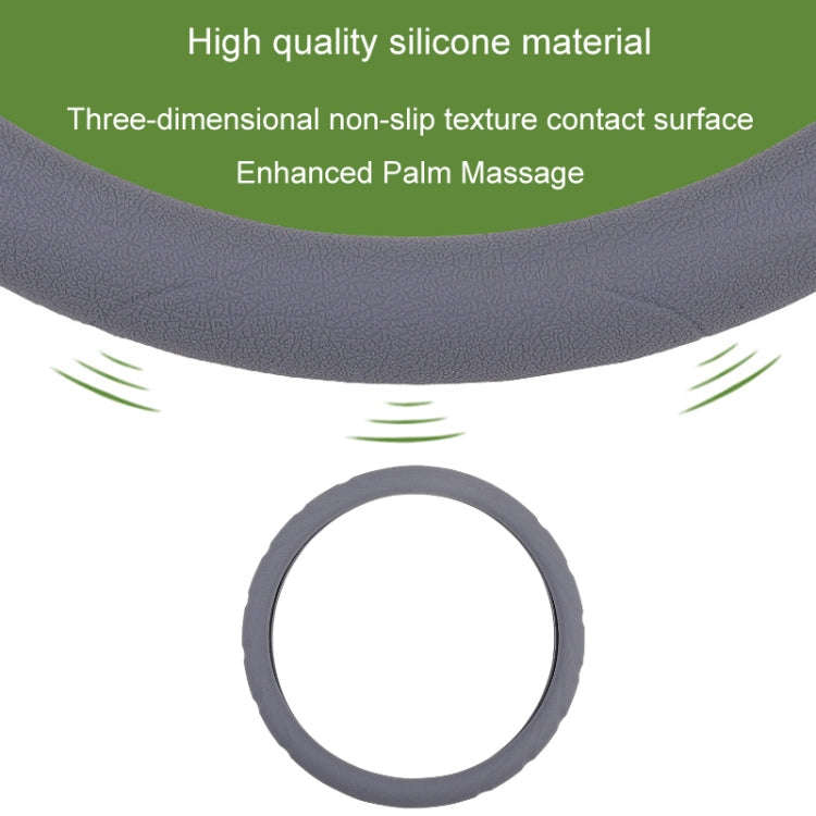 Silicone Non-slip Wear-resistant Steering Wheel Cover, Size: 37-42cm(Gray)