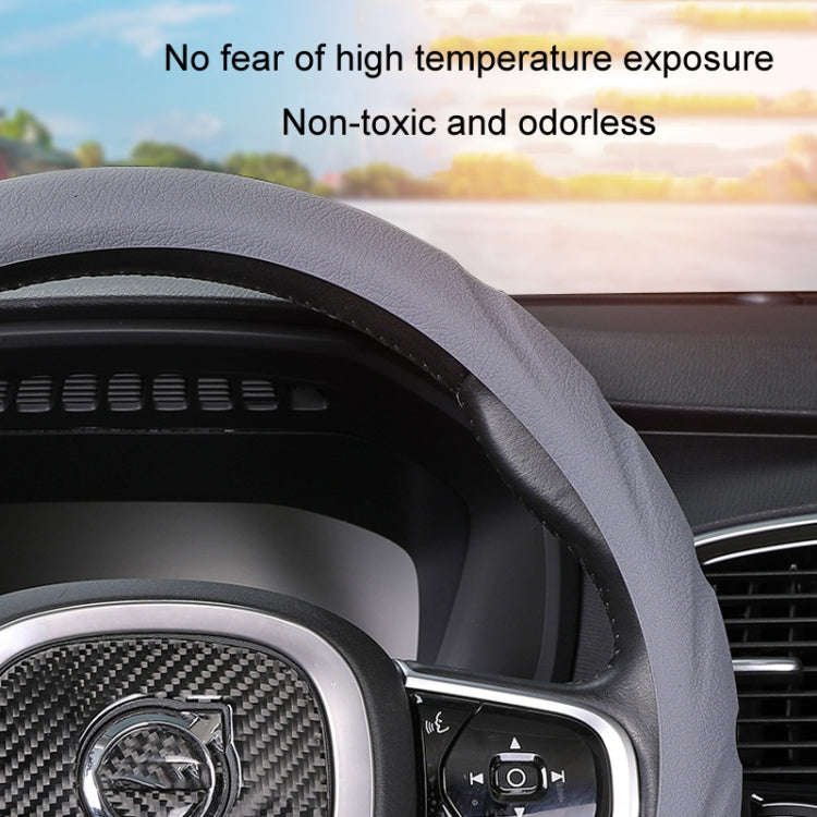 Silicone Non-slip Wear-resistant Steering Wheel Cover, Size: 37-42cm(Gray)