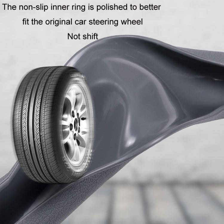 Silicone Non-slip Wear-resistant Steering Wheel Cover, Size: 37-42cm(Gray)