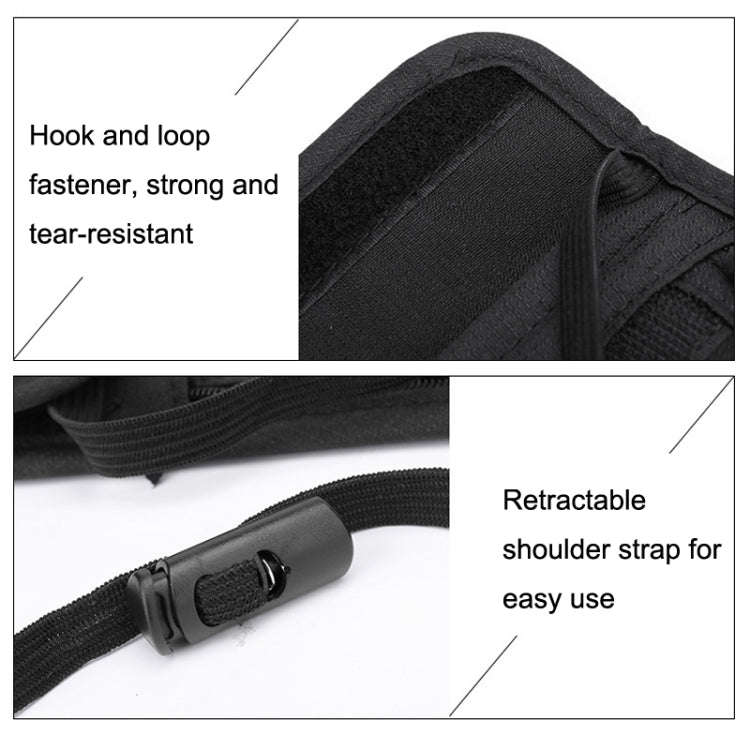 ZD-WM-06 RFID Hanging Neck Bag Passport Bag Anti-scanning Anti-magnetic Messenger ID Bag(Black)