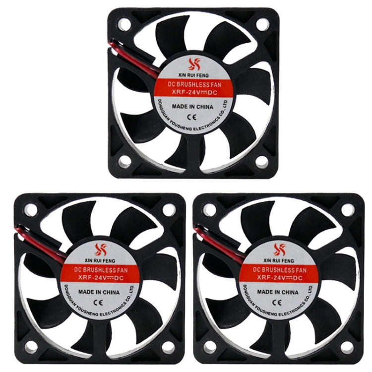 3pcs XIN RUI FENG 12V Ball Bearing 5cm Silent DC Cooling Fan