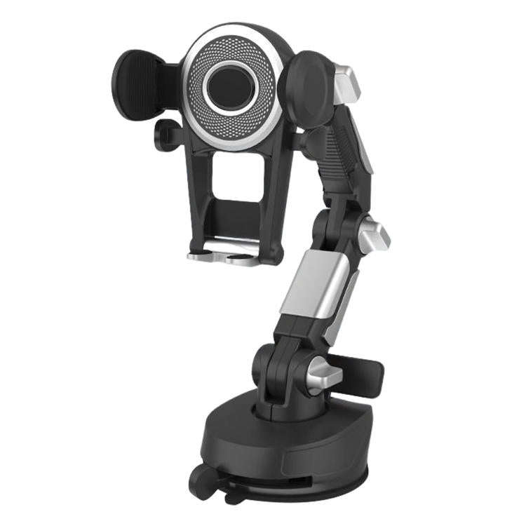 ZJ137 Suction Cup Car Phone Holder 2 In 1 Number Plate Phone Stand Truck Phone Mount(Black)