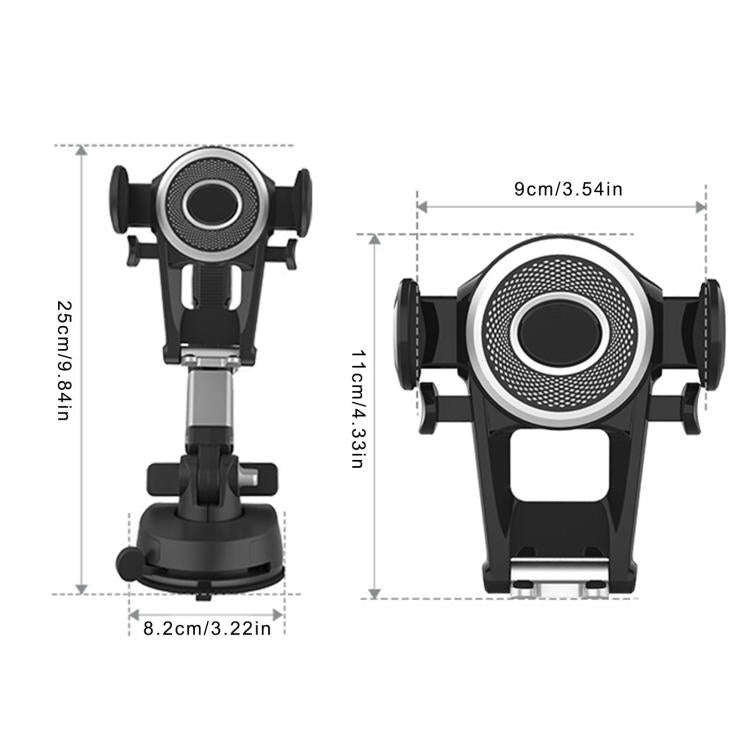 ZJ137 Suction Cup Car Phone Holder 2 In 1 Number Plate Phone Stand Truck Phone Mount(Black)