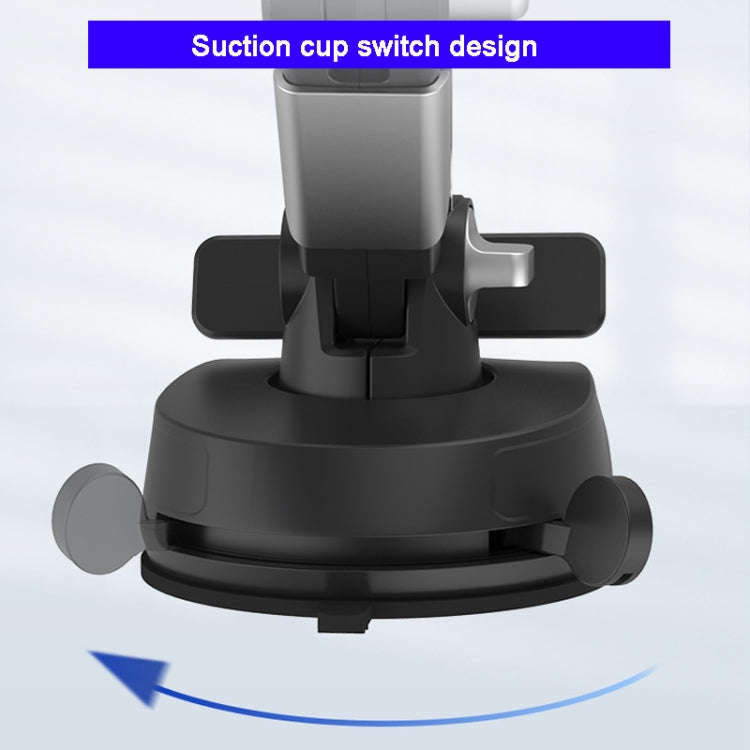 ZJ137 Suction Cup Car Phone Holder 2 In 1 Number Plate Phone Stand Truck Phone Mount(Black)
