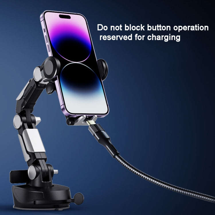 ZJ137 Suction Cup Car Phone Holder 2 In 1 Number Plate Phone Stand Truck Phone Mount(Black)