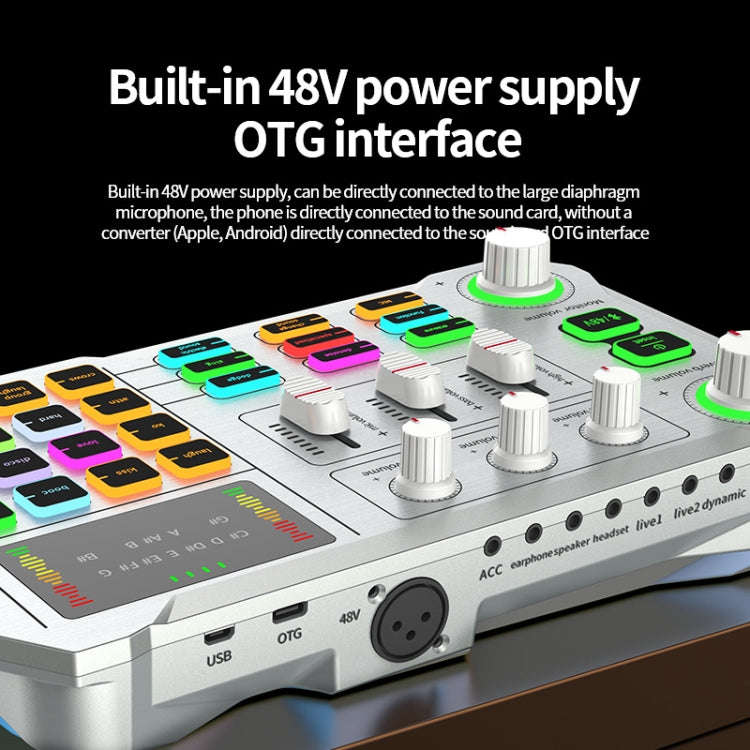 X10 Bluetooth Sound Card Studio Record With 48V XLR OTG Port Interface(White)