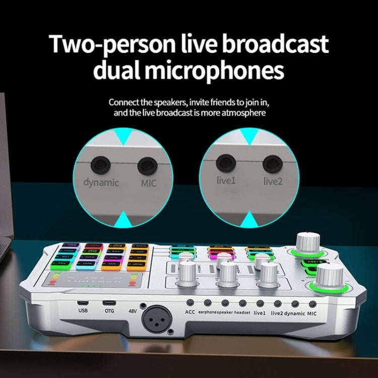 X10 Bluetooth Sound Card Studio Record With 48V XLR OTG Port Interface(White)