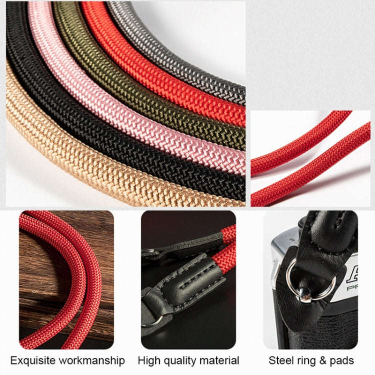 Climbing Rope Camera Strap SLR Camera Retro Wearable Shoulder Strap(Rose Gold)