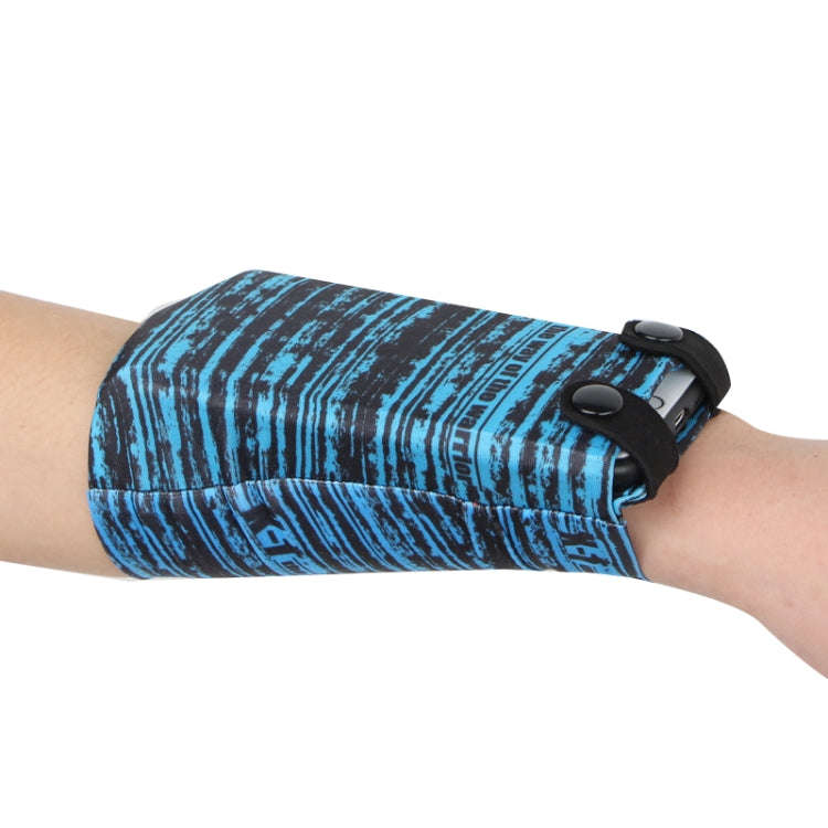 7 Inch Mobile Phone Outdoor Sports Wrist Bag Elastic Close-fitting Mini Arm Bag(Blue)