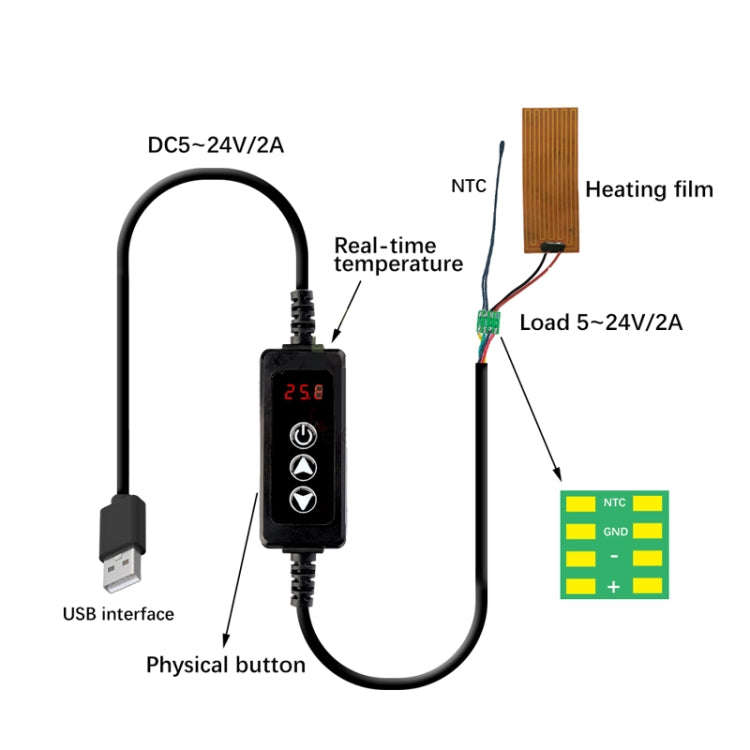 W-3301 Intelligent Digital Display Thermostat Pet Heating Pad Milk Warmer Thermostat Controller(B...