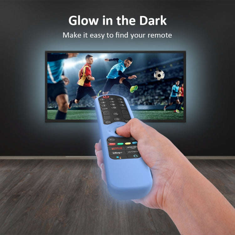 For LG AN-MR21GC / AN-MR21N / AN-MR21GA TV Remote Control Silicone Case(Luminous Blue)