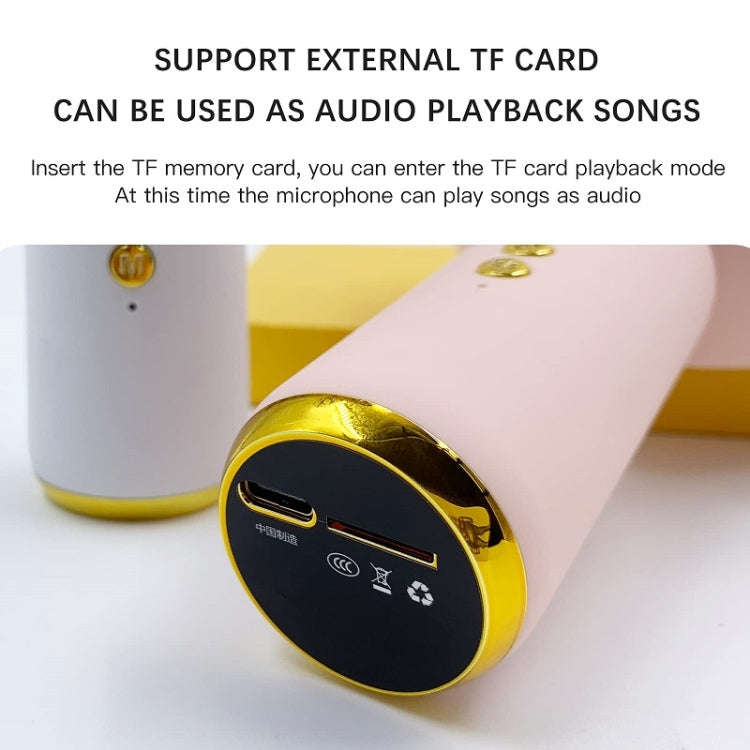 X6 Children Portable Bluetooth Light Microphone Audio All-in-One Machine(Milky White)