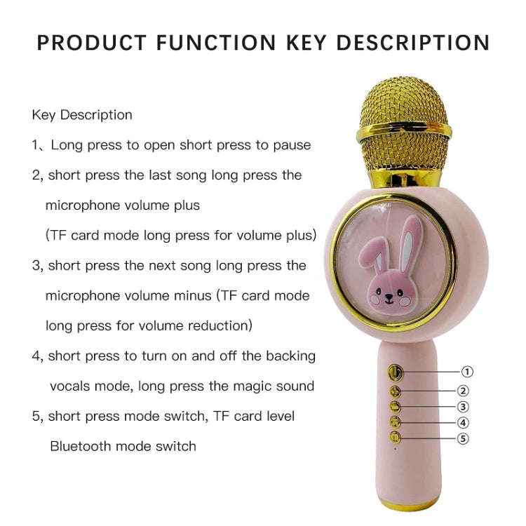 X6 Children Portable Bluetooth Light Microphone Audio All-in-One Machine(Pink)