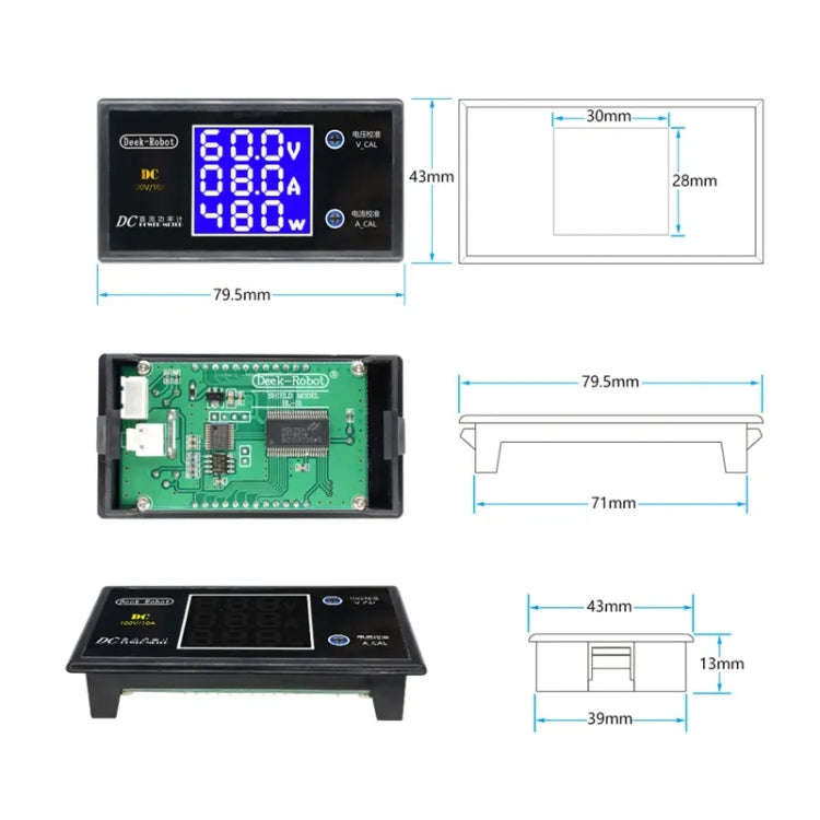 Deek-Robot X12872 50V 5A Digital 250W Power Meter Digital Display Multi-function Detector Voltmeter