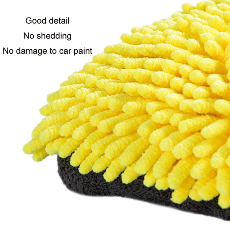 2pcs Car Chenille Coral Fleece Car Wash Double Sided Thick Gloves(Orange)