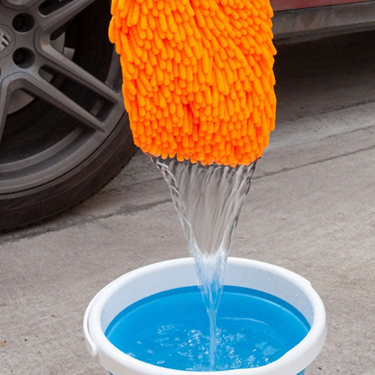 2pcs Car Chenille Coral Fleece Car Wash Double Sided Thick Gloves(Blue)