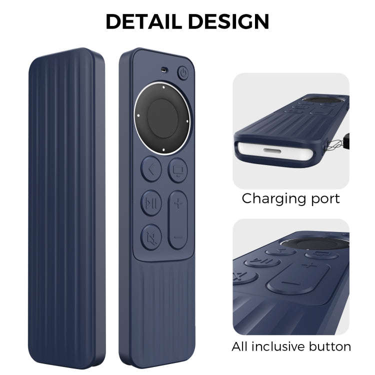 For Apple TV Siri Remote 2/3 AhaStyle PT166 Remote Controller Silicone Protective Case Striped No...