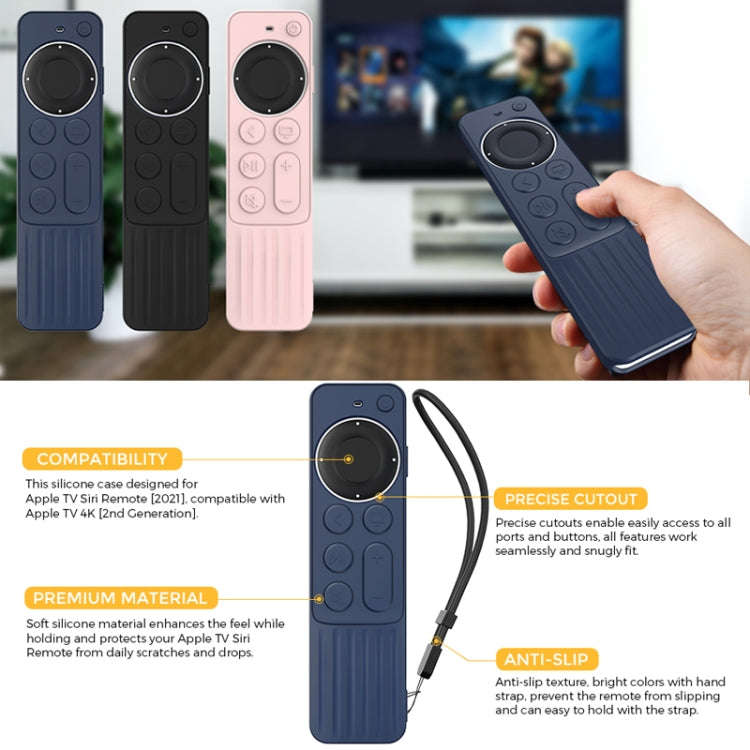 For Apple TV Siri Remote 2/3 AhaStyle PT166 Remote Controller Silicone Protective Case Striped No...