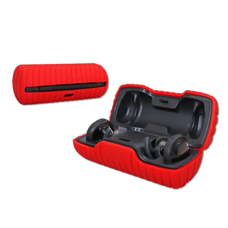 For Bose SoundSport Free Bluetooth Earphones Anti-Slip Silicone Protective Case(Red)
