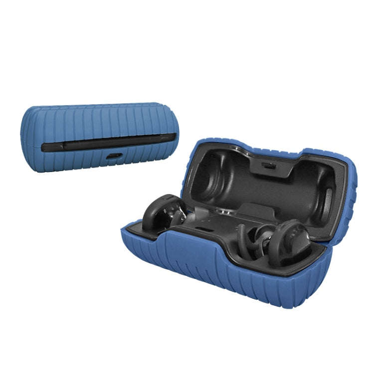 For Bose SoundSport Free Bluetooth Earphones Anti-Slip Silicone Protective Case(Noon Blue)