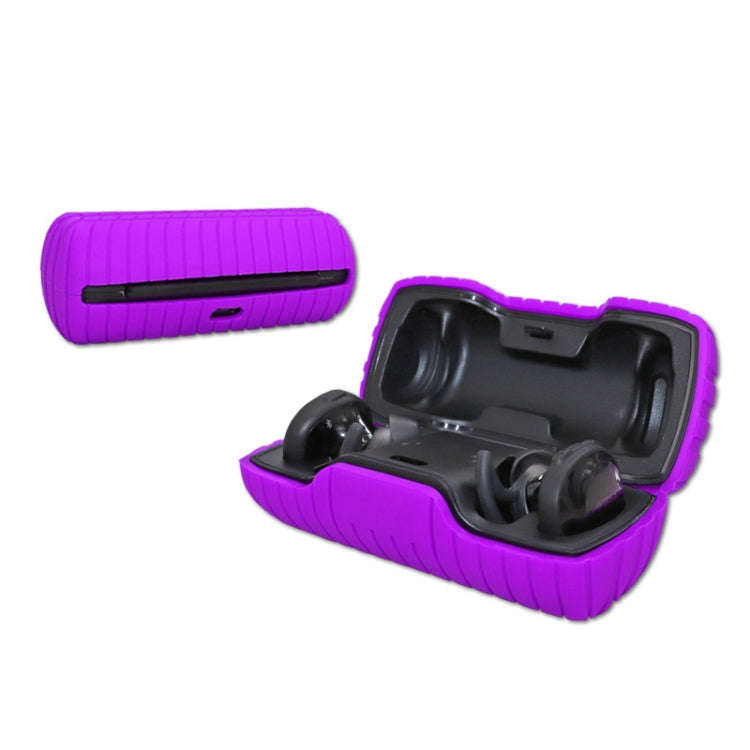 For Bose SoundSport Free Bluetooth Earphones Anti-Slip Silicone Protective Case(Purple)