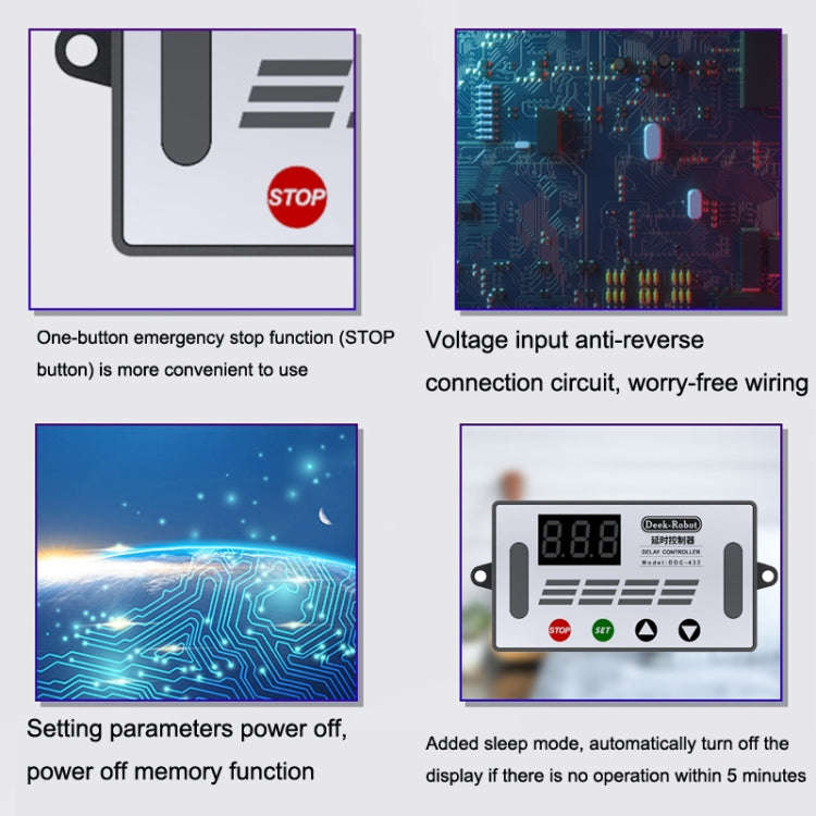 Deek-Robot DDC-432 Delay Relay Switch DC5V-30V Dual MOS Tube Digital Display Time Relay Controller