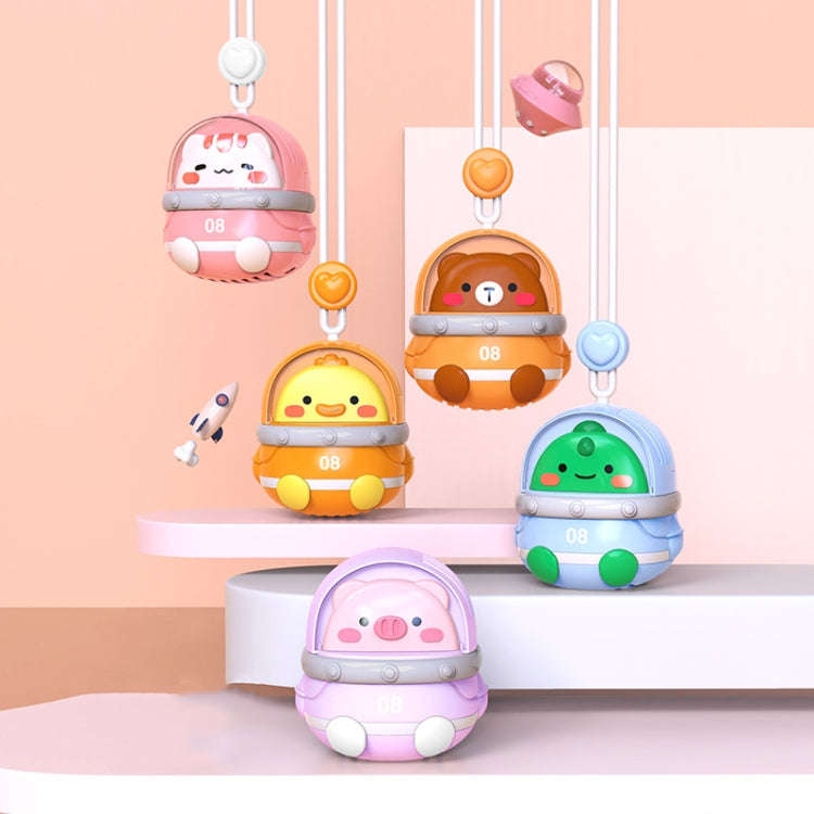 CS1327 Small USB Charging Cartoon Hanging Neck Fan Portable Leafless Silent Mini Fan(Duck)