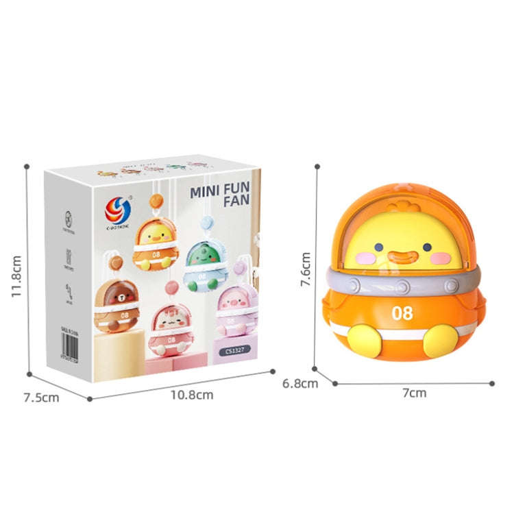 CS1327 Small USB Charging Cartoon Hanging Neck Fan Portable Leafless Silent Mini Fan(Duck)