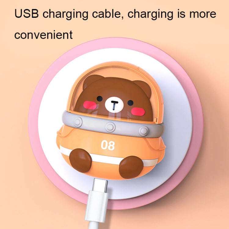 CS1327 Small USB Charging Cartoon Hanging Neck Fan Portable Leafless Silent Mini Fan(Duck)
