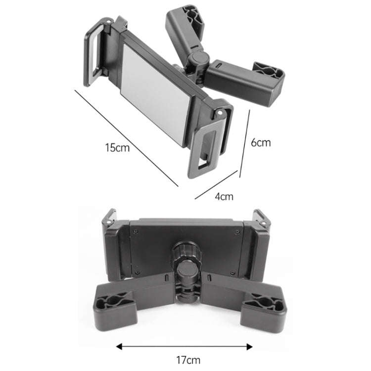 Car Back Seat Buckle Type Rotating Telescopic Mobile Phone Tablet Holder(Black)