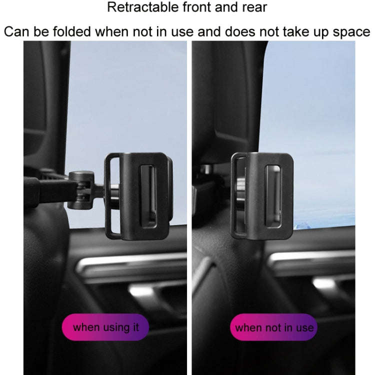 Car Back Seat Buckle Type Rotating Telescopic Mobile Phone Tablet Holder(Black)