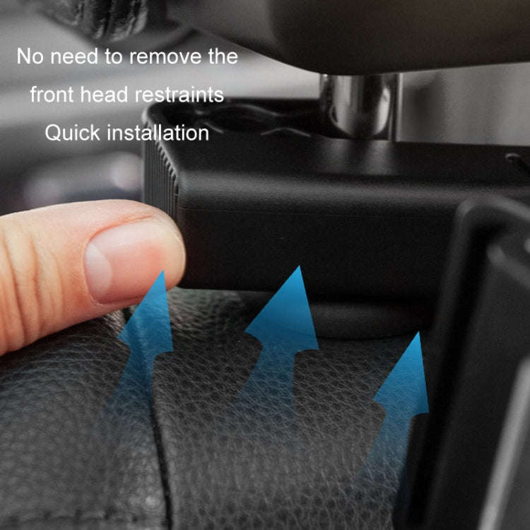 Car Back Seat Buckle Type Rotating Telescopic Mobile Phone Tablet Holder(Black)