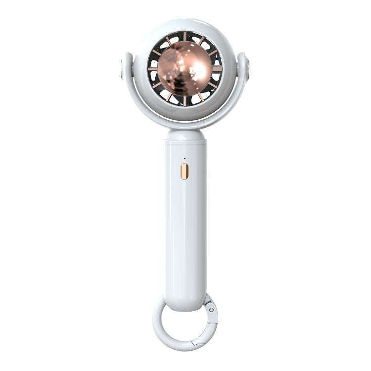 YL-005 Small Outdoor Handheld Fan with Carabiner Desktop Portable Mini Fan(White)