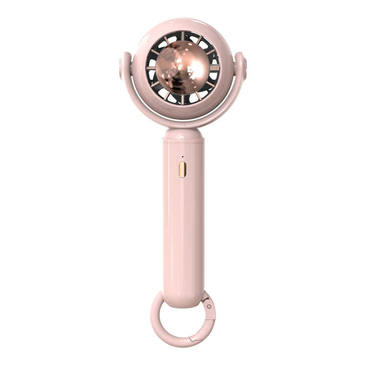 YL-005 Small Outdoor Handheld Fan with Carabiner Desktop Portable Mini Fan(Pink)