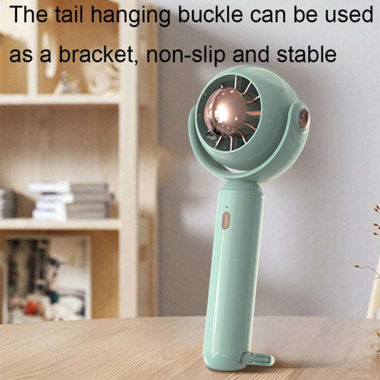YL-005 Small Outdoor Handheld Fan with Carabiner Desktop Portable Mini Fan(White)