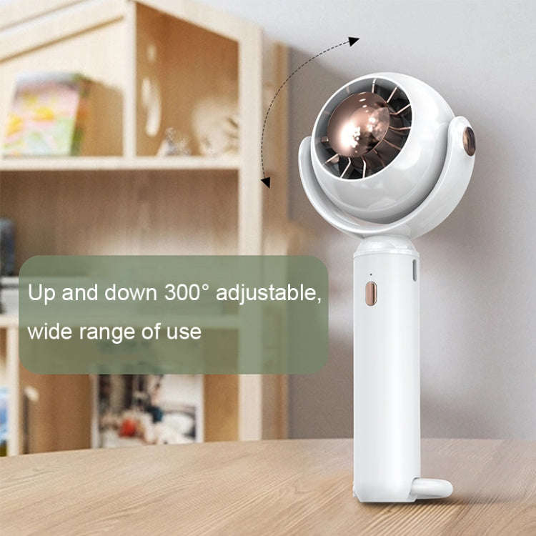 YL-005 Small Outdoor Handheld Fan with Carabiner Desktop Portable Mini Fan(White)