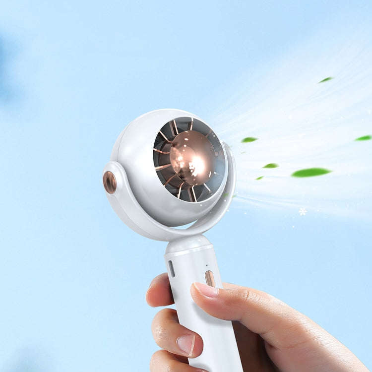 YL-005 Small Outdoor Handheld Fan with Carabiner Desktop Portable Mini Fan(White)