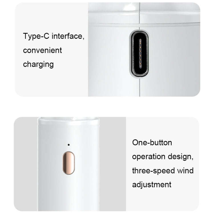 YL-005 Small Outdoor Handheld Fan with Carabiner Desktop Portable Mini Fan(White)