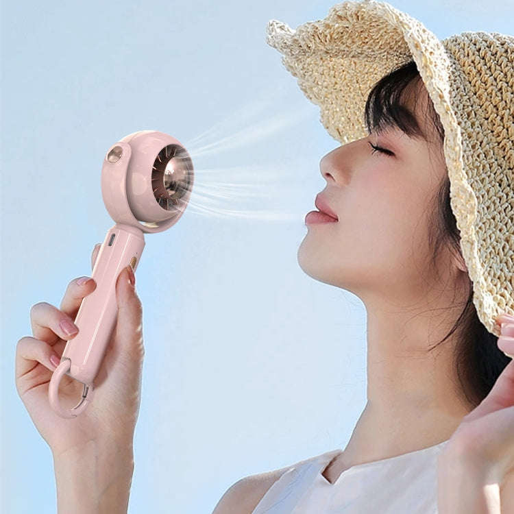 YL-005 Small Outdoor Handheld Fan with Carabiner Desktop Portable Mini Fan(Pink)